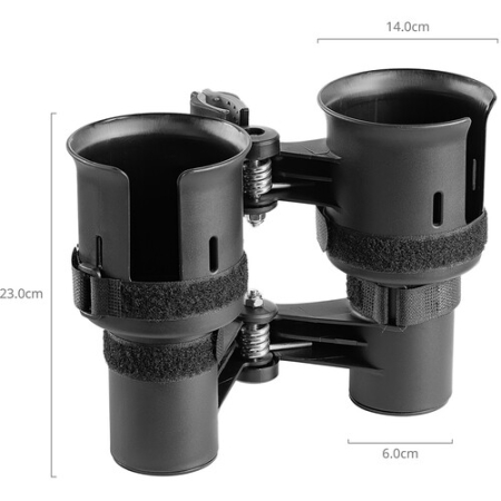 SmallRig 6255 - podwójny uchwyt na kubek do wózka do produkcji video lub rur do 50mm (cup holder) - wymiary